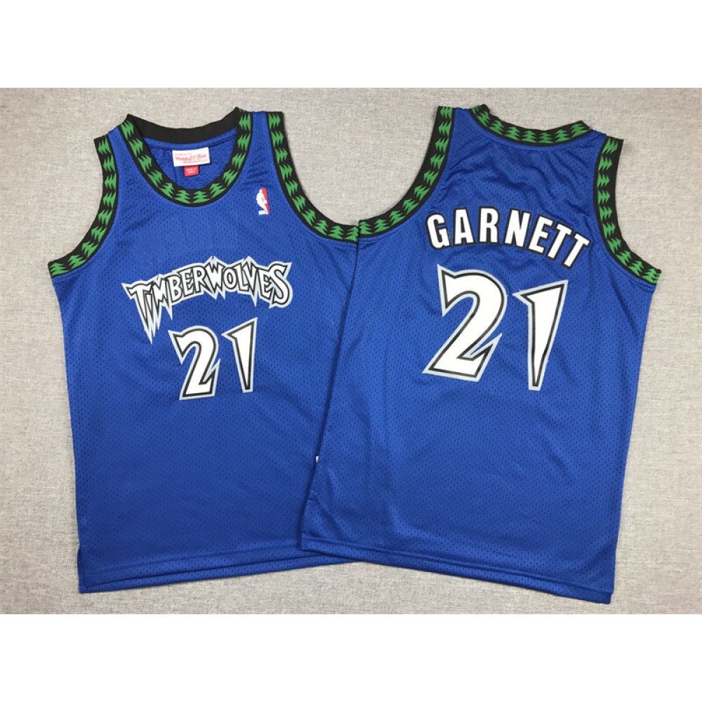 Camiseta Kevin Garnett #21 Minnesota Timberwolves 2003/04 Azul Niño