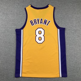Camiseta Kobe Bryant #8 Los Angeles Lakers 2000 Amarillo V-Neck Niño