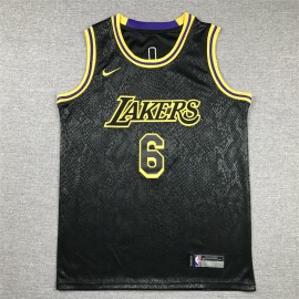 Camiseta LeBron James #6 Los Angeles Lakers Estampado De Serpiente Mamba Negro Niño Camiseta LeBron James #6 Los Angeles Lakers Estampado De Serpiente Mamba Negro Niño