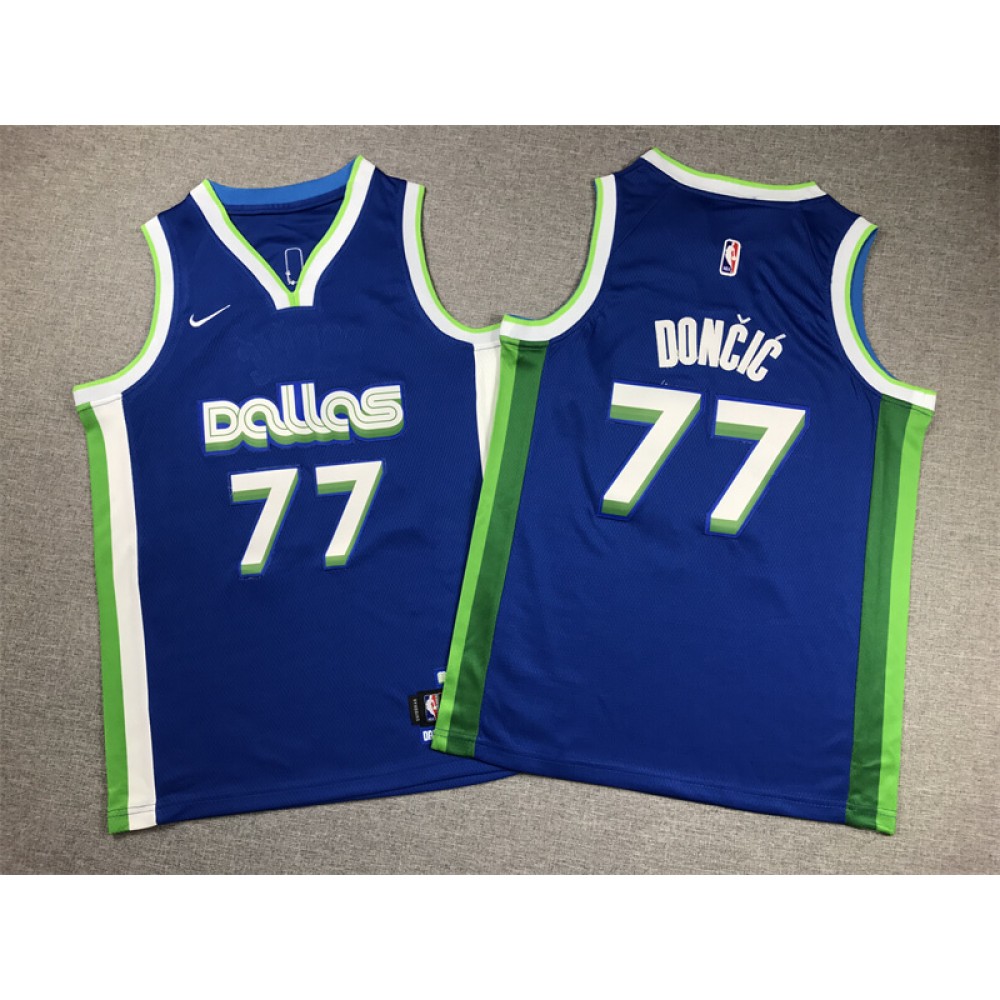 Camiseta Luka Doncic #77 Dallas Mavericks 2023 City Edition Azul Niño
