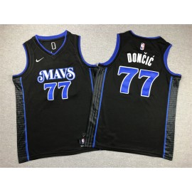 Camiseta Luka Dončić #77 Dallas Mavericks 2024 City Edition Negro Niño