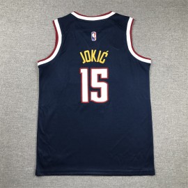Camiseta Nikola Jokić #15 Denver Nuggets Azul Oscuro Niño Camiseta Nikola Jokić #15 Denver Nuggets Azul Oscuro Niño