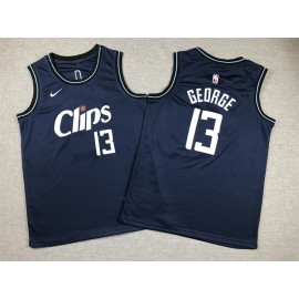 Camiseta Paul George #13 Los Angeles Clippers 2024 Azul Oscuro City Edition Niño