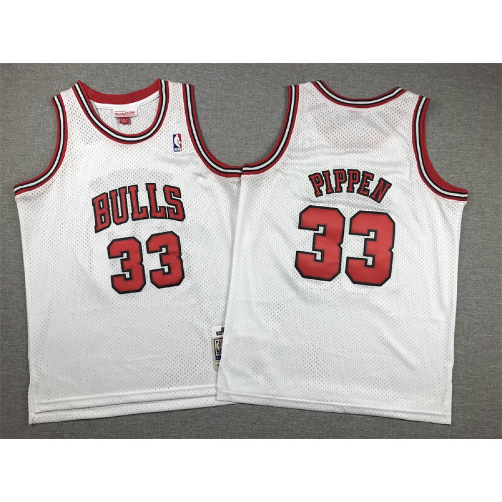 Camiseta Scottie Pippen #33 Chicago Bulls 1997/98 Blanco Hardwood Classics Niño