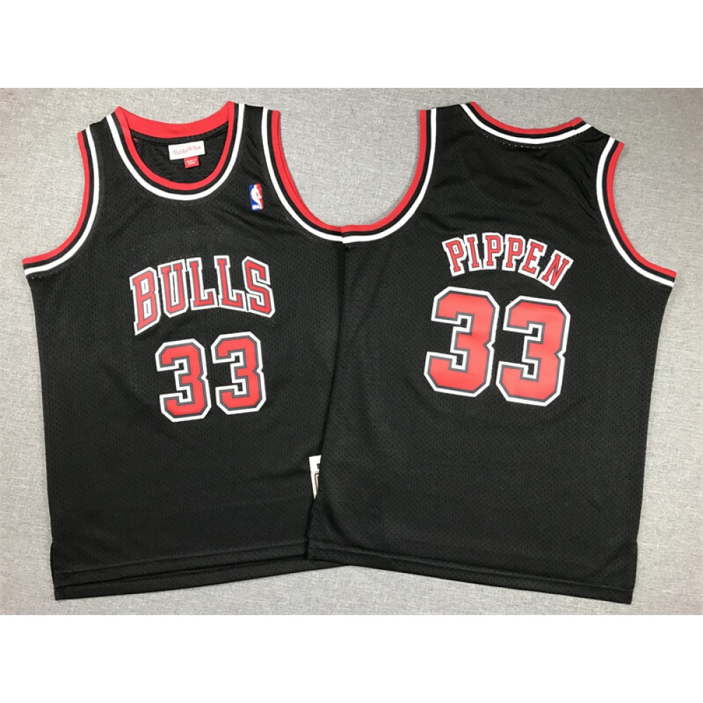Camiseta Scottie Pippen #33 Chicago Bulls 1997/98 Negro Hardwood Classics Niño