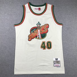 Camiseta Shawn Kemp #40 Oklahoma City Thunder Blanco Crema