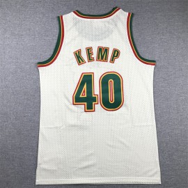 Camiseta Shawn Kemp #40 Oklahoma City Thunder Blanco Crema Camiseta Shawn Kemp #40 Oklahoma City Thunder Blanco Crema