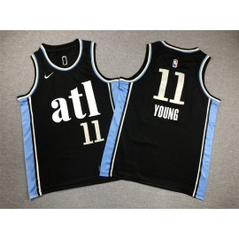 Camiseta Trae Young #11 Atlanta Hawks 2024 City Edition Negro Niño