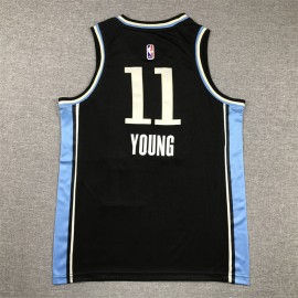 Camiseta Trae Young #11 Atlanta Hawks 2024 City Edition Negro Niño Camiseta Trae Young #11 Atlanta Hawks 2024 City Edition Negro Niño