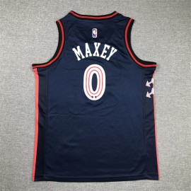 Camiseta Tyrese Maxey #0 Philadelphia 76ers 2024 City Edition Azul Oscuro Niño Camiseta Tyrese Maxey #0 Philadelphia 76ers 2024 City Edition Azul Oscuro Niño