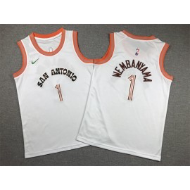 Camiseta Victor Wembanyama #1 San Antonio Spurs 2024 City Edition Blanco Niño