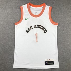 Camiseta Victor Wembanyama #1 San Antonio Spurs 2024 City Edition Blanco Niño Camiseta Victor Wembanyama #1 San Antonio Spurs 2024 City Edition Blanco Niño
