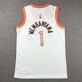 Camiseta Victor Wembanyama #1 San Antonio Spurs 2024 City Edition Blanco Niño Camiseta Victor Wembanyama #1 San Antonio Spurs 2024 City Edition Blanco Niño