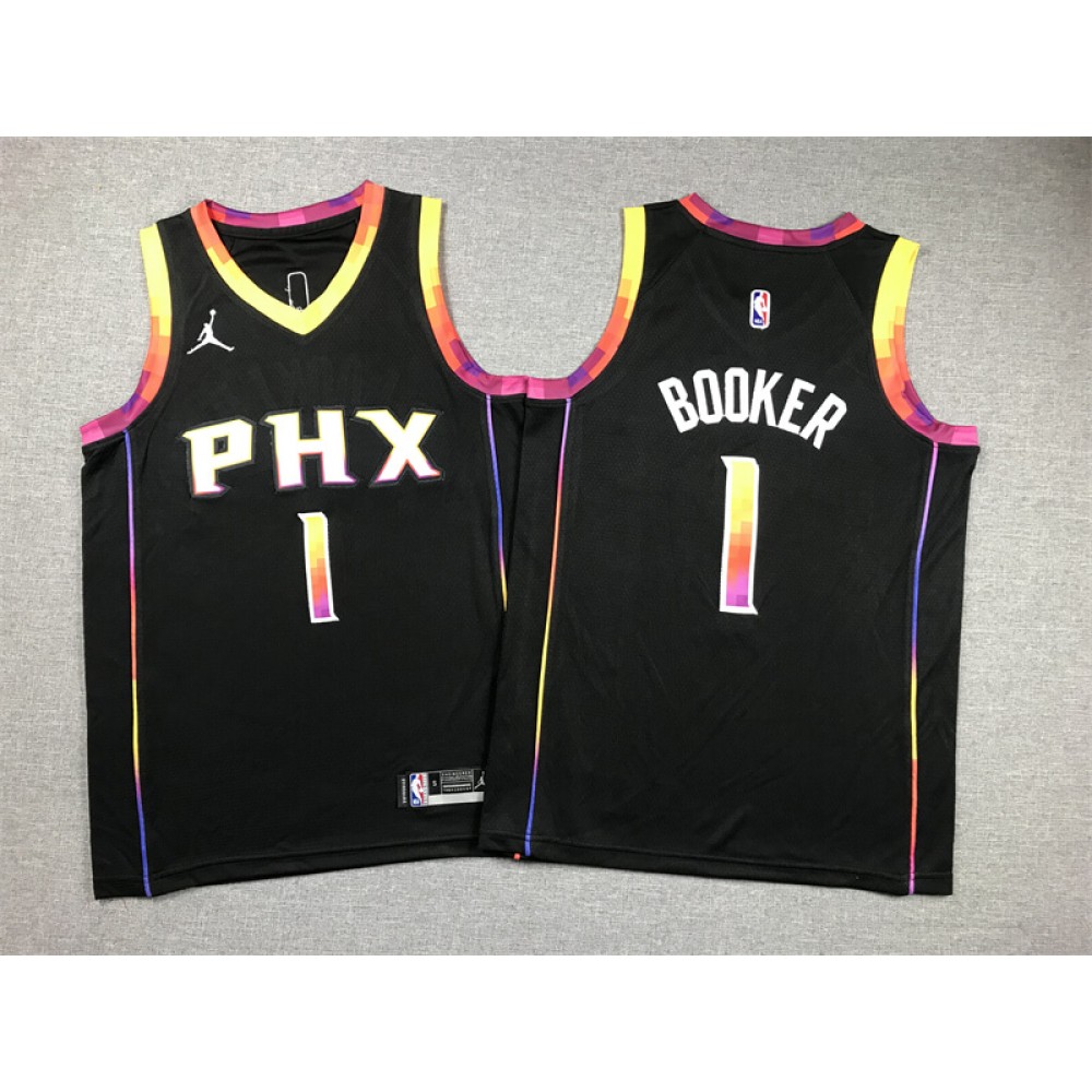 Camiseta Devin Booker #1 Phoenix Suns Negro Statement Edition Niño Camiseta Devin Booker #1 Phoenix Suns Negro Statement Edition Niño