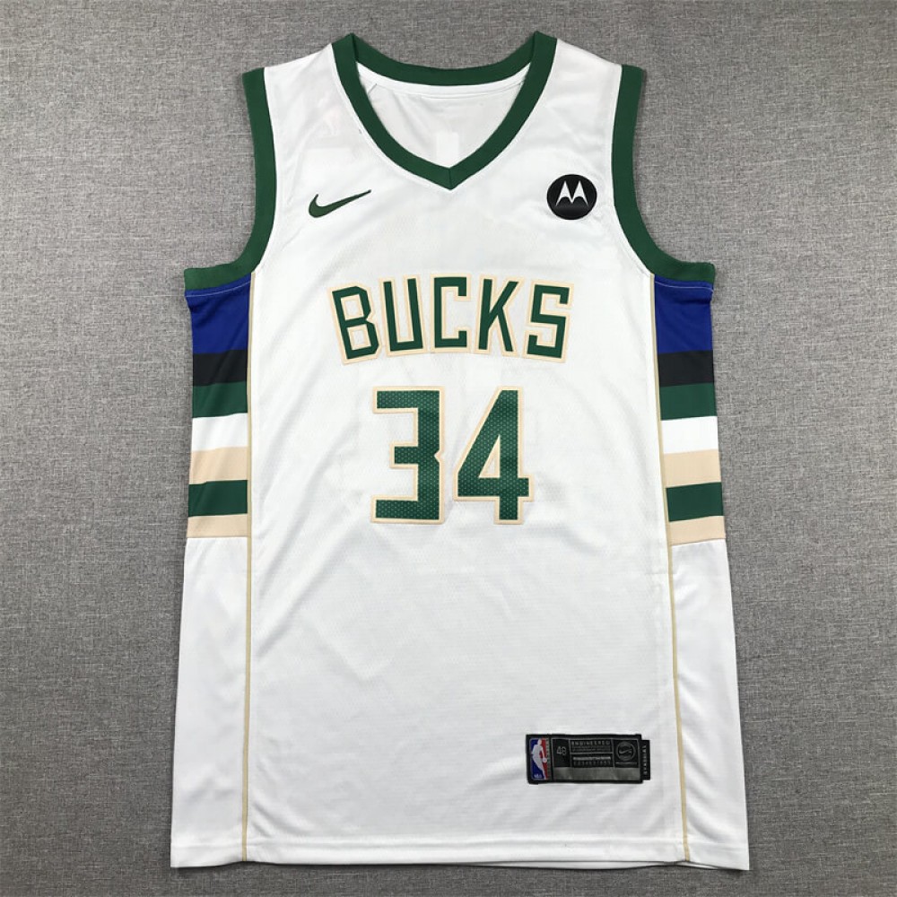 Camiseta Giannis Antetokounmpo #34 Milwaukee Bucks Blanco Camiseta Giannis Antetokounmpo #34 Milwaukee Bucks Blanco