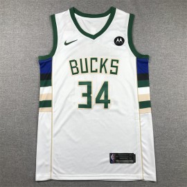 Camiseta Giannis Antetokounmpo #34 Milwaukee Bucks Blanco