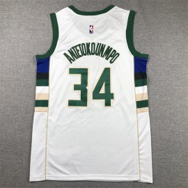Camiseta Giannis Antetokounmpo #34 Milwaukee Bucks Blanco Camiseta Giannis Antetokounmpo #34 Milwaukee Bucks Blanco