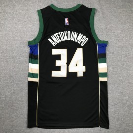 Camiseta Giannis Antetokounmpo #34 Milwaukee Bucks Negro Camiseta Giannis Antetokounmpo #34 Milwaukee Bucks Negro