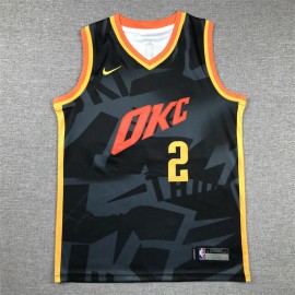 Camiseta Shai Gilgeous-Alexander #2 Oklahoma City Thunder 2024 City Edition Negro Niño Camiseta Shai Gilgeous-Alexander #2 Oklahoma City Thunder 2024 City Edition Negro Niño