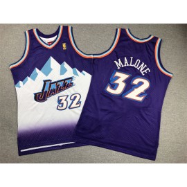 Camiseta Karl Malone #32 Utah Jazz Púrpura Snow Mountain Edition Niño