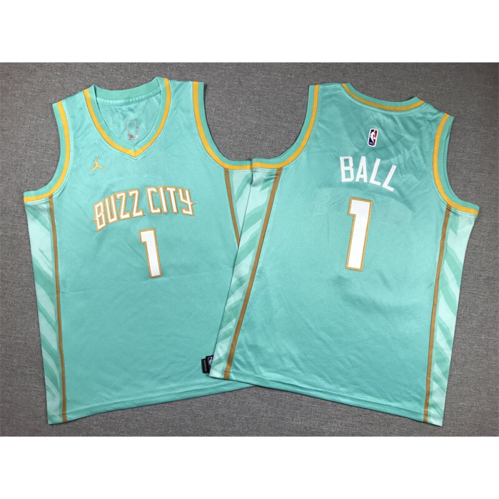 Camiseta LaMelo Ball #1 Charlotte Hornets 2024 Verde City Edition Niño Camiseta LaMelo Ball #1 Charlotte Hornets 2024 Verde City Edition Niño