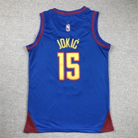Camiseta Nikola Jokić #15 Denver Nuggets 2023 Azul City Edition Niño Camiseta Nikola Jokić #15 Denver Nuggets 2023 Azul City Edition Niño