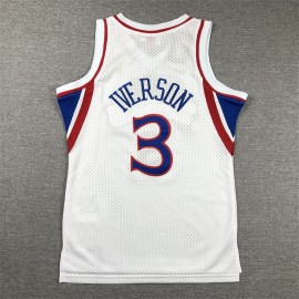 Camiseta Allen Iverson #3 Philadelphia 76ers 96/97 Blanco Edición Clasico Niño