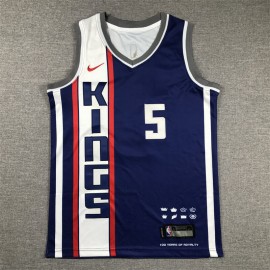 Camiseta De'Aaron Fox #5 Sacramento Kings 2024 Azul City Edition Niño Camiseta De'Aaron Fox #5 Sacramento Kings 2024 Azul City Edition Niño