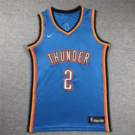 Camiseta Shai Gilgeous-Alexander #2 Oklahoma City Thunder 2024 Azul Niño Camiseta Shai Gilgeous-Alexander #2 Oklahoma City Thunder 2024 Azul Niño