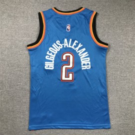 Camiseta Shai Gilgeous-Alexander #2 Oklahoma City Thunder 2024 Azul Niño Camiseta Shai Gilgeous-Alexander #2 Oklahoma City Thunder 2024 Azul Niño