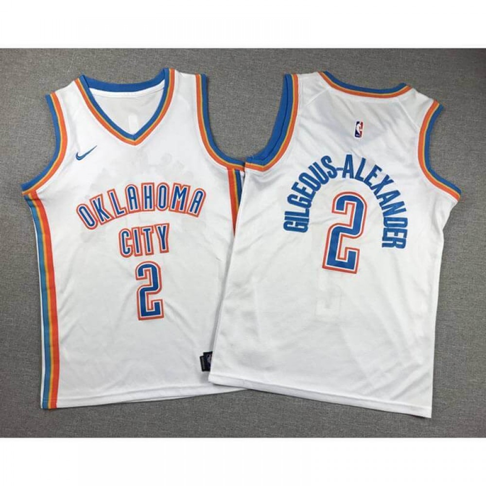 Camiseta Shai Gilgeous-Alexander #2 Oklahoma City Thunder 2024 Blanco Niño Camiseta Shai Gilgeous-Alexander #2 Oklahoma City Thunder 2024 Blanco Niño