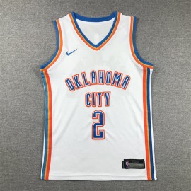 Camiseta Shai Gilgeous-Alexander #2 Oklahoma City Thunder 2024 Blanco Niño Camiseta Shai Gilgeous-Alexander #2 Oklahoma City Thunder 2024 Blanco Niño