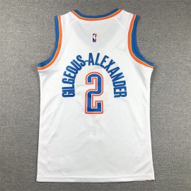 Camiseta Shai Gilgeous-Alexander #2 Oklahoma City Thunder 2024 Blanco Niño Camiseta Shai Gilgeous-Alexander #2 Oklahoma City Thunder 2024 Blanco Niño