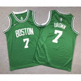 Camiseta Jaylen Brown #7 Boston Celtics Verde Niño