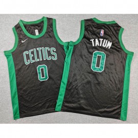 Camiseta Jayson Tatum #0 Boston Celtics Negro Niño