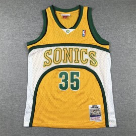 Camiseta Kevin Durant #35 Seattle Super Sonics Amarillo Edición Clasico Niño Camiseta Kevin Durant #35 Seattle Super Sonics Amarillo Edición Clasico Niño