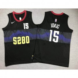 Camiseta Nikola Jokić #15 Denver Nuggets 2024 Negro City Edition Niño