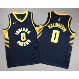 Camiseta Tyrese Haliburton #0 Indiana Pacers 2024 Azul Oscuro Niño