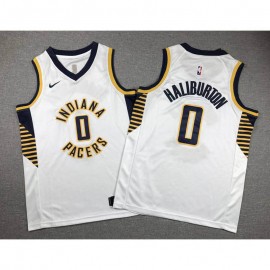 Camiseta Tyrese Haliburton #0 Indiana Pacers 2024 Blanco Niño