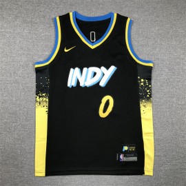 Camiseta Tyrese Haliburton #0 Indiana Pacers 2024 Negro City Edition Niño Camiseta Tyrese Haliburton #0 Indiana Pacers 2024 Negro City Edition Niño