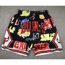 Pantalón Corto De Bolsillo Chicago Bulls 2024 Grafiti Negro