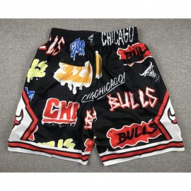 Pantalón Corto De Bolsillo Chicago Bulls 2024 Grafiti Negro Pantalón Corto De Bolsillo Chicago Bulls 2024 Grafiti Negro