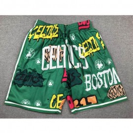 Pantalón Corto De Bolsillo Boston Celtics 2024 Grafiti Verde