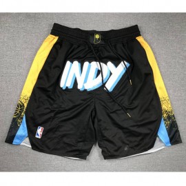 Pantalon Corto De Bolsillo Indiana Pacers 2024 Negro/Amarillo