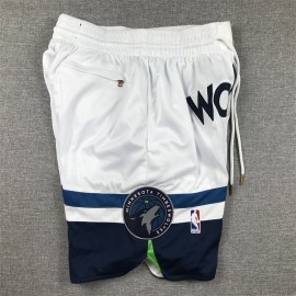 Pantalón Corto De Bolsillo Minnesota Timberwolves 2024 Blanco/Azul