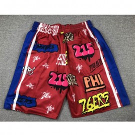 Pantalón Corto De Bolsillo Philadelphia 76ers 2024 Grafiti Rojo Pantalón Corto De Bolsillo Philadelphia 76ers 2024 Grafiti Rojo