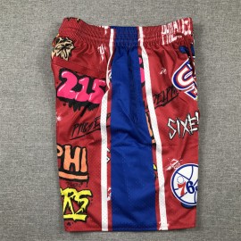 Pantalón Corto De Bolsillo Philadelphia 76ers 2024 Grafiti Rojo Pantalón Corto De Bolsillo Philadelphia 76ers 2024 Grafiti Rojo