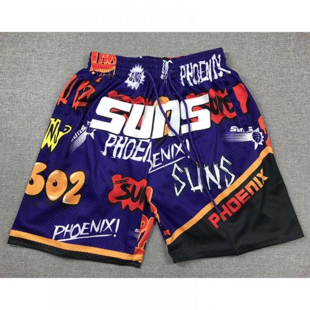 Pantalón Corto De Bolsillo Phoenix Suns 2024 Grafiti Morado