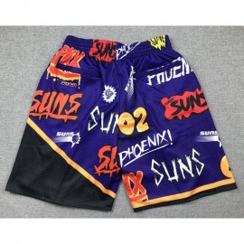Pantalón Corto De Bolsillo Phoenix Suns 2024 Grafiti Morado