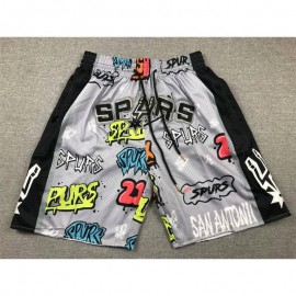 Pantalon Corto De Bolsillo San Antonio Spurs 2024 Grafiti Gris